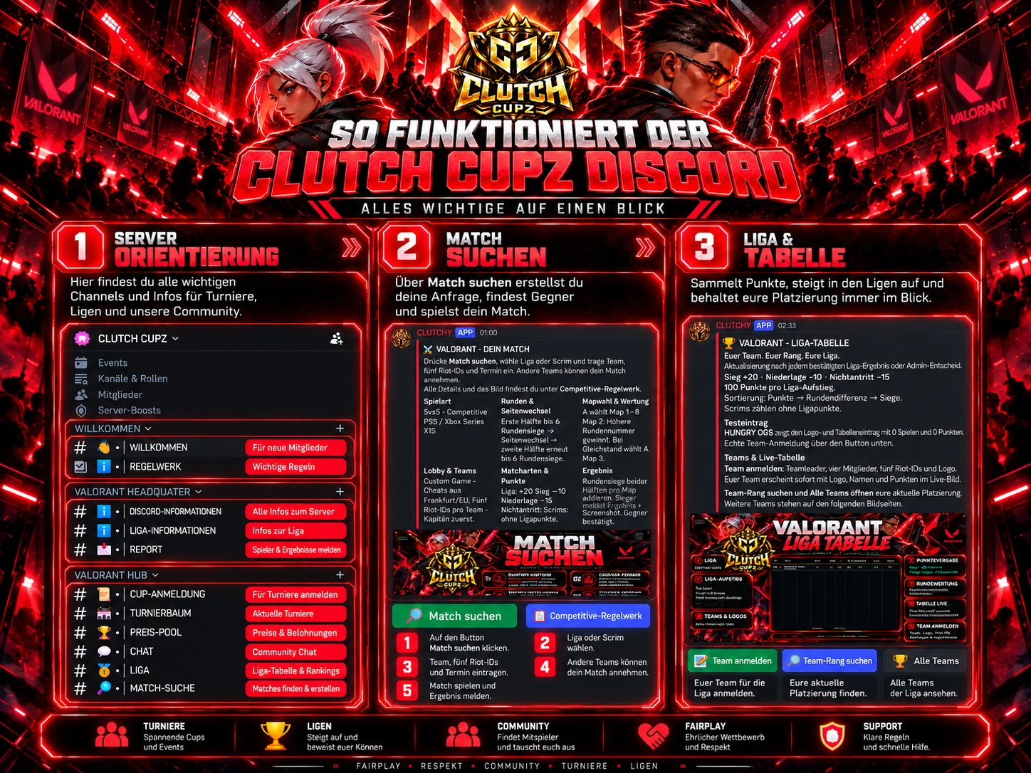 Clutch Cupz Discord im Überblick: Serverorientierung, Matchsuche sowie Liga und Tabelle
